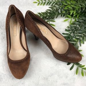 Prada Brown Suede Platform heels 37.5